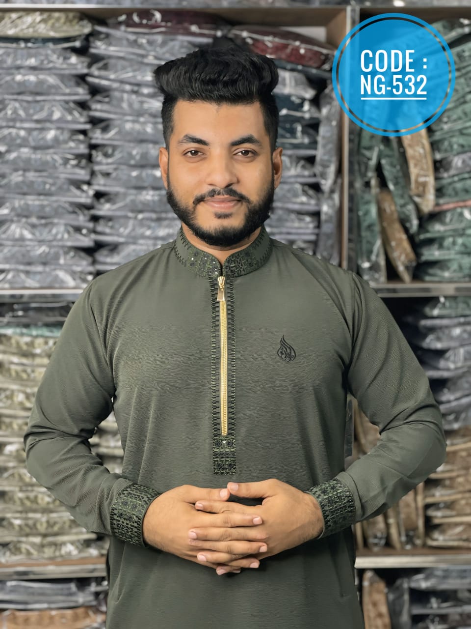 জাফরান কটন ফেব্রিকের পাঞ্জাবি🔥