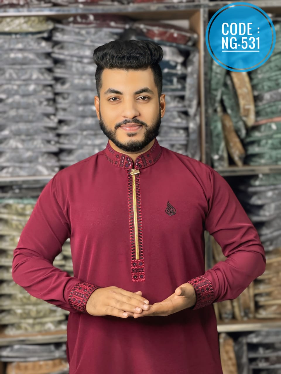 জাফরান কটন ফেব্রিকের পাঞ্জাবি  🔥