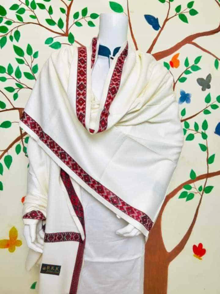সাদা শাল ( লাল বর্ডারের মধ্যে) কোড:104