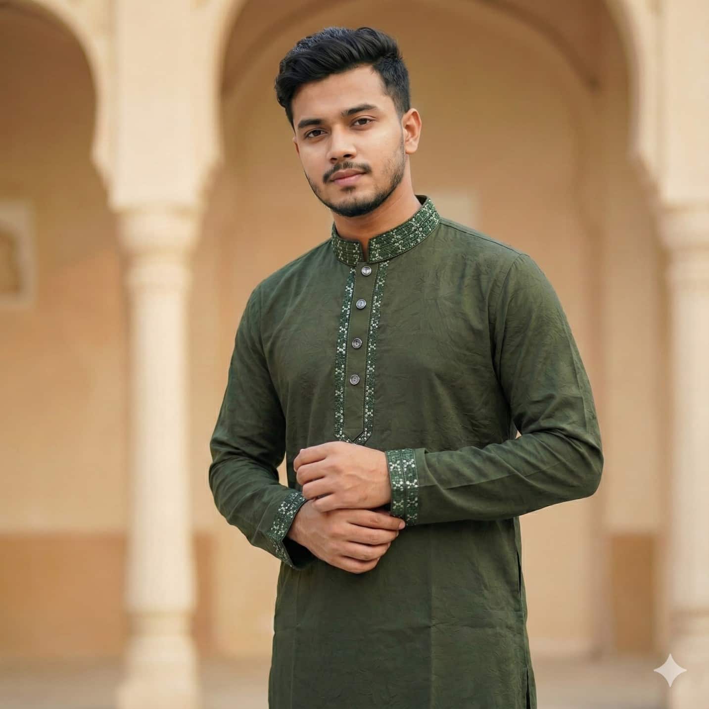  ভাঁজমুক্ত মাইক্রো কটন পাঞ্জাবি🔥