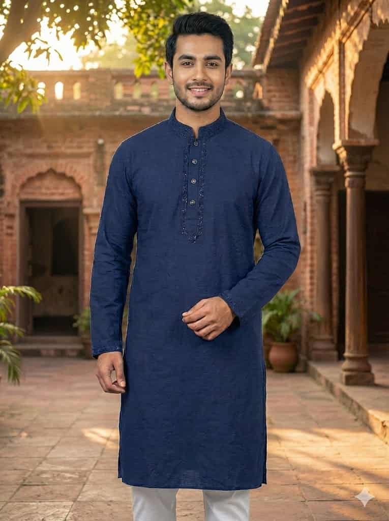 ভাঁজমুক্ত মাইক্রো কটন পাঞ্জাবি 🔥