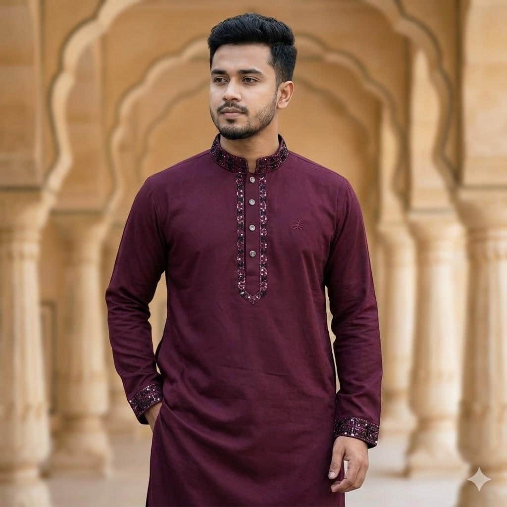 ভাঁজমুক্ত মাইক্রো কটন পাঞ্জাবি 🔥