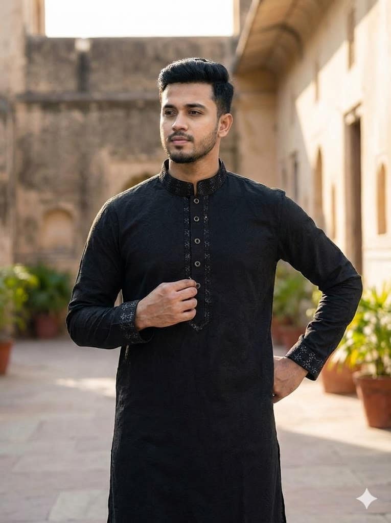  ভাঁজমুক্ত মাইক্রো কটন পাঞ্জাবি🔥